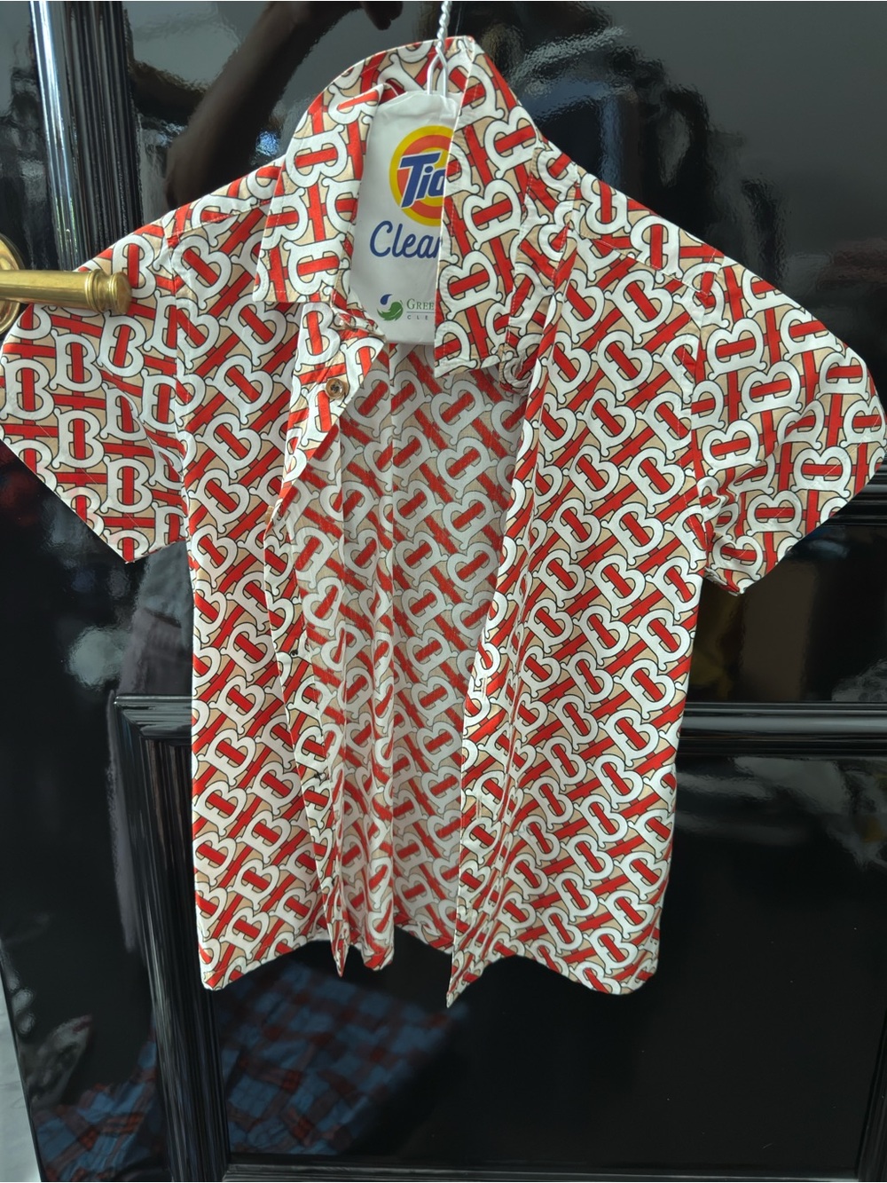 Unbranded Kids Red & White Patterned Button-Down Shirt